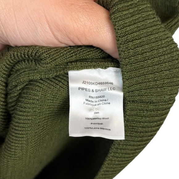 Veronica Beard Banner Dress Army Green Merino Wool Turtleneck Sweater Dress NWT - Picture 6 of 8